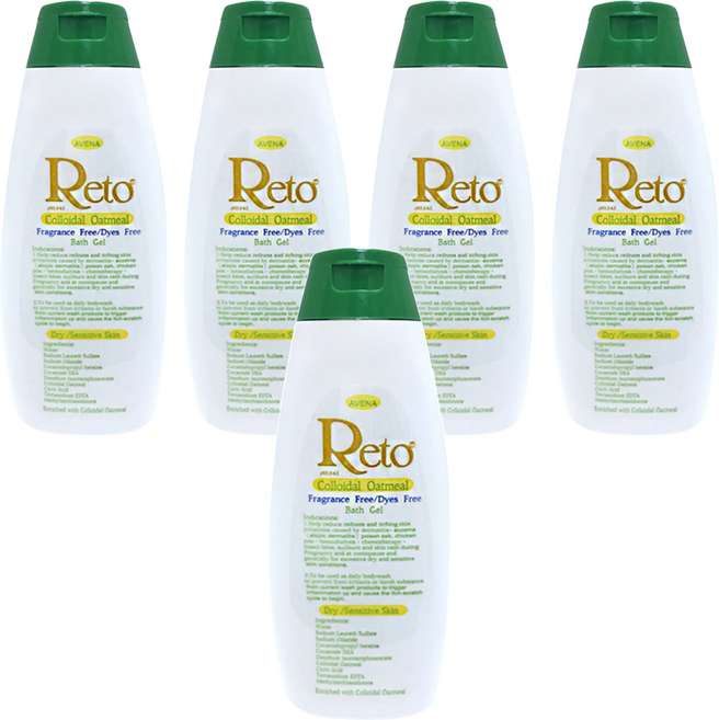 Reto 綠原型燕麥膠體浴液 無色素香精, 5瓶, 500ml