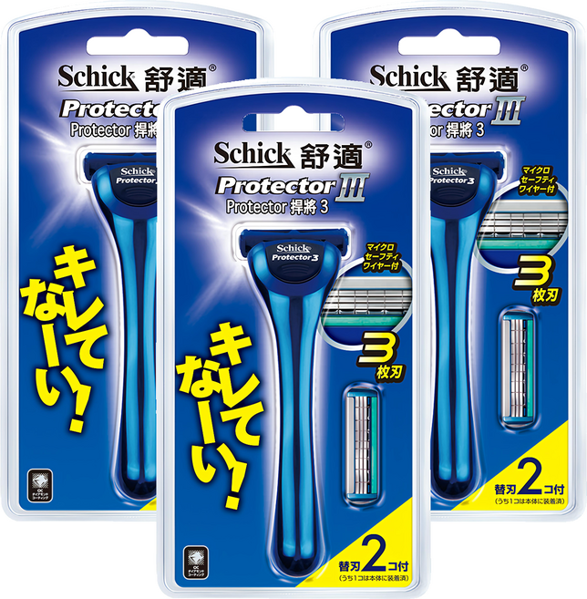 Schick 舒適牌 捍將3刮鬍刀 1刀把2刀片, 1支, 3組