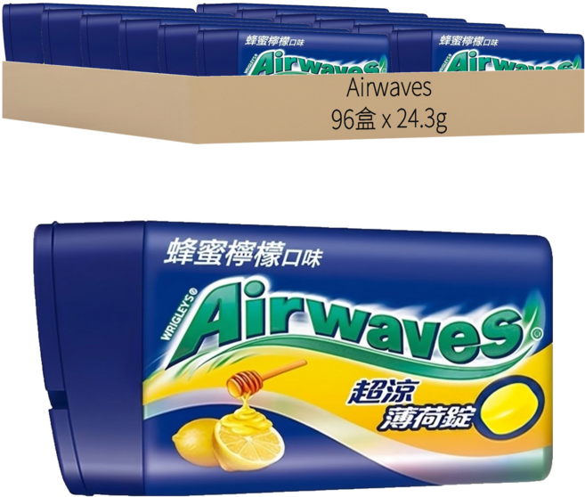 Airwaves 超涼薄荷錠 蜂蜜檸檬口味, 24.3g, 96盒