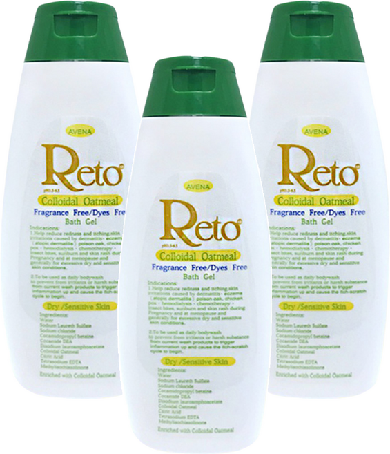 Reto 綠原型燕麥膠體浴液 無色素香精, 3瓶, 500ml