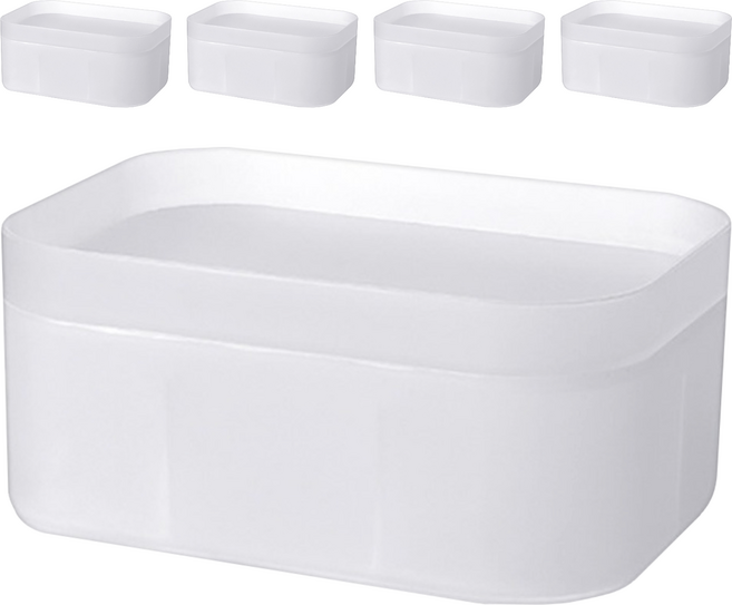 小麥購物 日式6格磨砂收納盒/化妝品收納/桌面收納 C151, 5個, 透明色