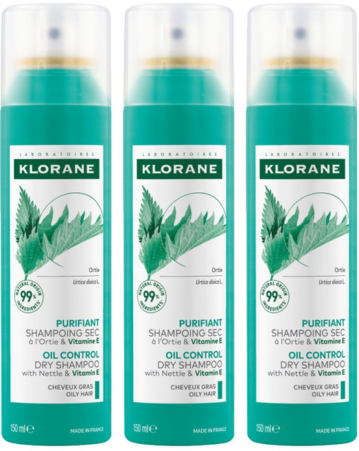 KLORANE 蔻蘿蘭 控油乾洗髮噴霧, 150ml, 3瓶