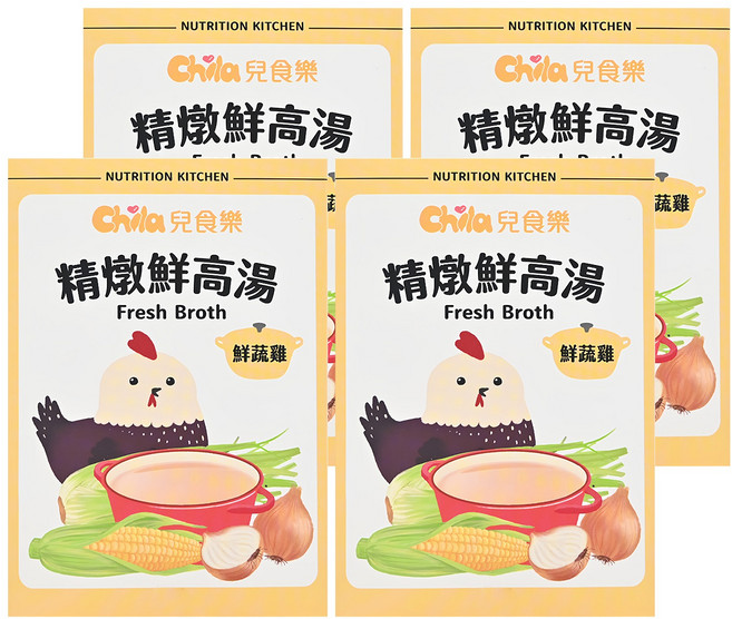 Chila 兒食樂 精燉鮮高湯 鮮蔬雞 3包, 300g, 4盒