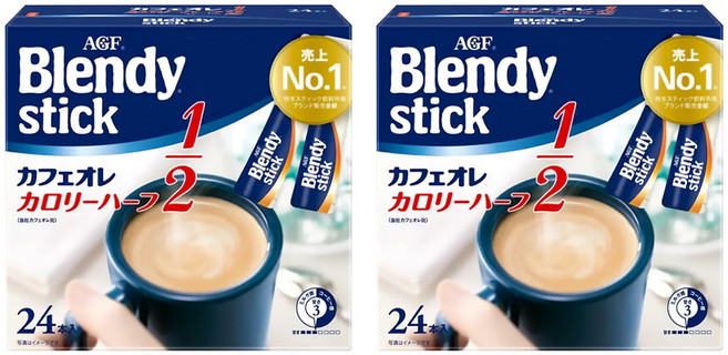 AGF Blendy 1/2低卡咖啡歐蕾, 5.4g, 24條, 2盒