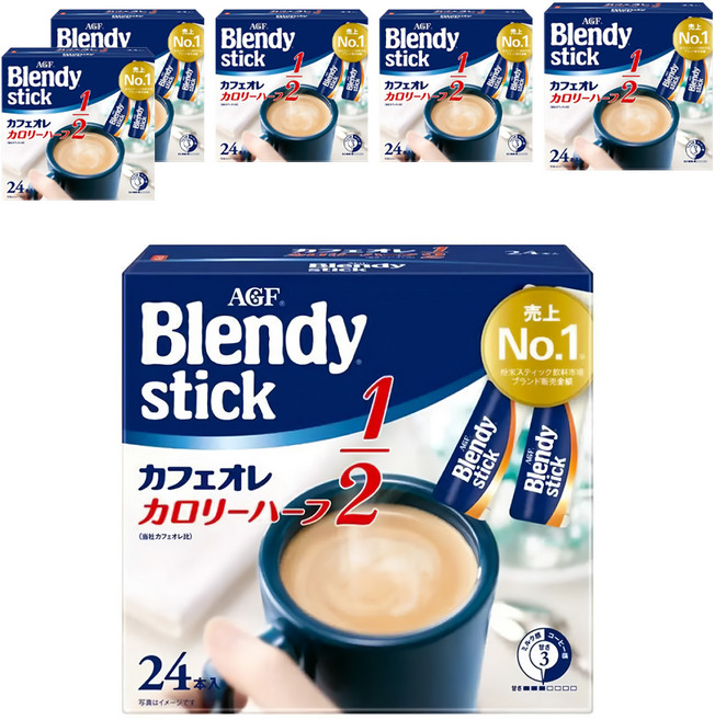 AGF Blendy 1/2低卡咖啡歐蕾, 5.4g, 24條, 6盒