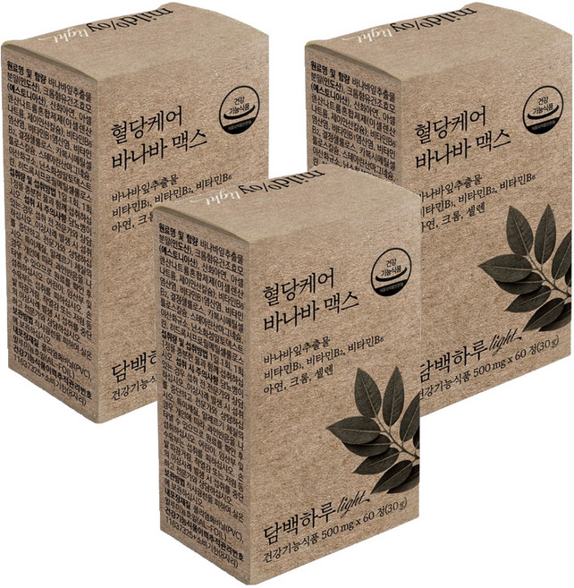 Danbaekharu 巴拿巴葉&維他命B&鋅鉻硒補充錠 60錠入, 30g, 3盒