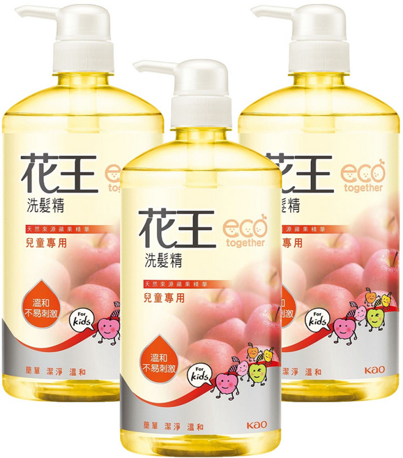 Kao 花王 台灣公司貨 洗髮精 兒童專用, 750ml, 3瓶