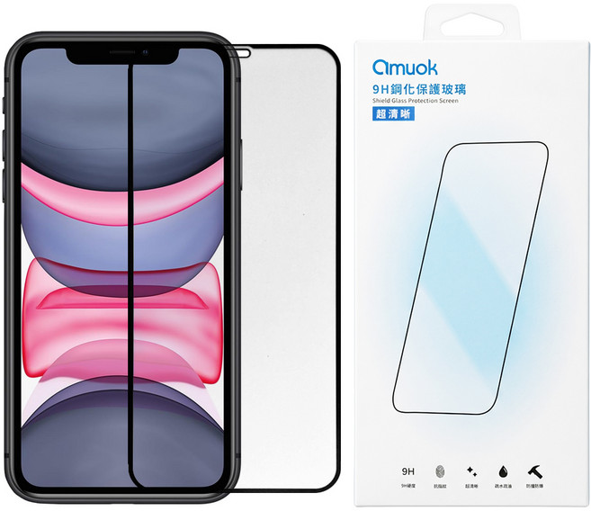 amuok 艾默克 滿版 玻璃貼 iPhone XR/11 9H 高清 抗指紋 防撞 1個