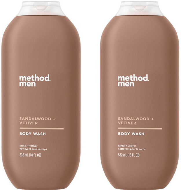 method 美則 男仕潔膚露 檀香岩蘭草, 532ml, 2瓶