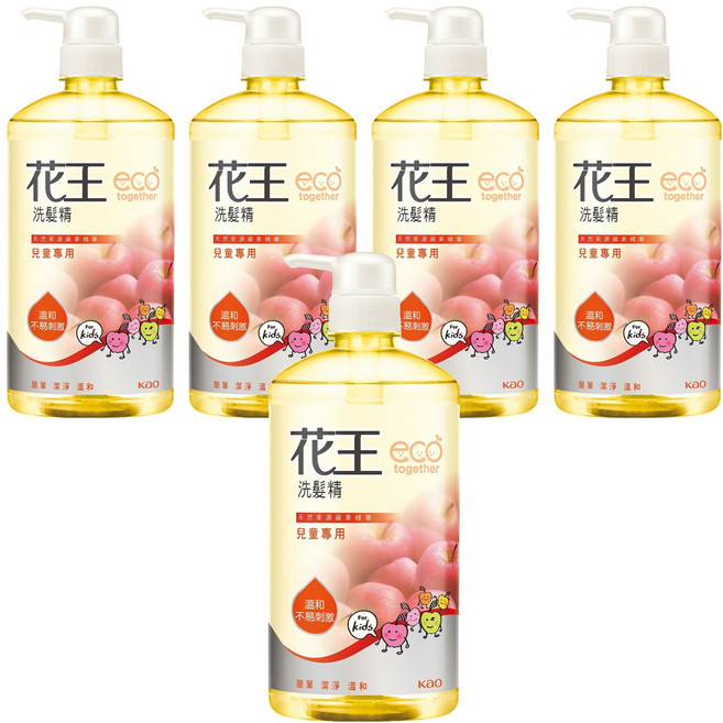 Kao 花王 台灣公司貨 洗髮精 兒童專用, 750ml, 5瓶