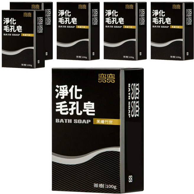 美琪 彎彎 淨化毛孔皂 茶樹, 100g, 6個