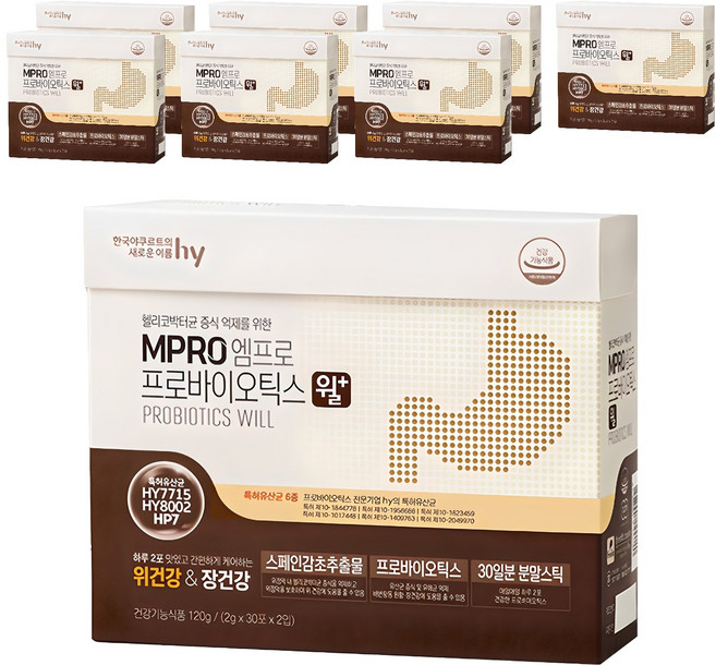 MPRO WILL Plus益生菌隨身粉包 60條入, 120g, 8個