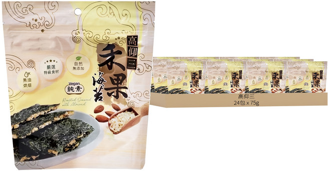 高仰三 禾果海苔 杏仁, 75g, 24包