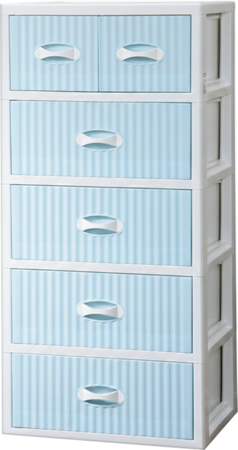 KEYWAY 聯府 美加5層櫃 附輪 T5402-1, 粉藍色, 5層