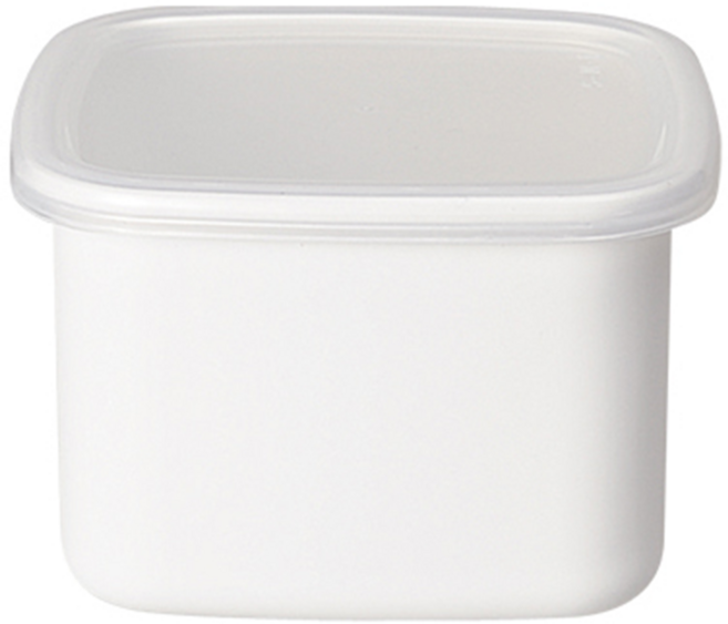 Noda Horo 野田琺瑯 日本製方型塑料蓋琺瑯保鮮盒 800ml, 上蓋 + 盒身, 1個