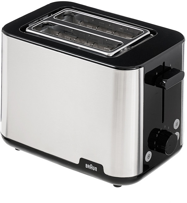 BRAUn 百靈 Pure Shine 不鏽鋼雙槽烤麵包機, HT1515BK