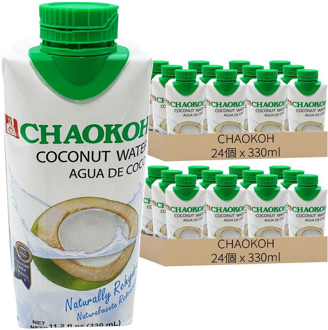 CHAOKOH 100%椰子水, 330ml, 48個