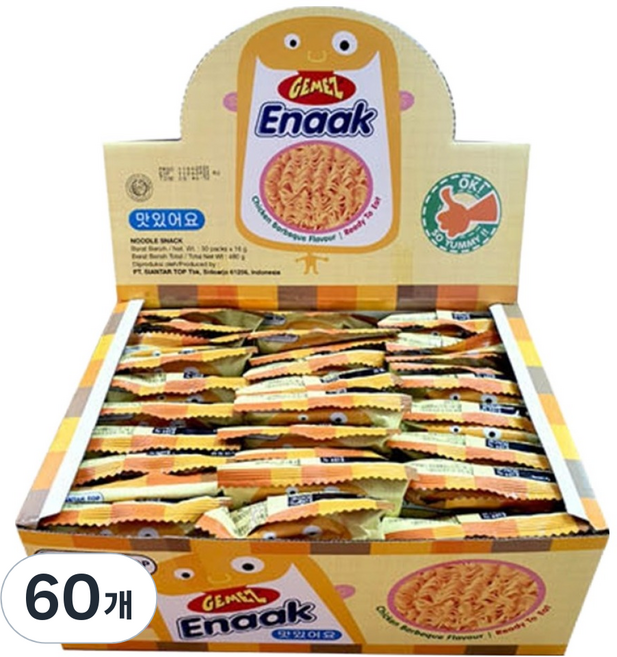 GEMEZ Enaak 拉麵零食 雞肉燒烤味, 16g, 60個