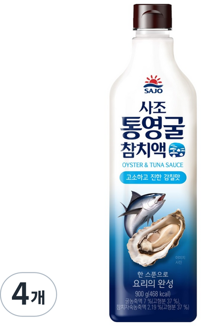 SAJO 統營牡蠣鮪魚露, 4個, 900g