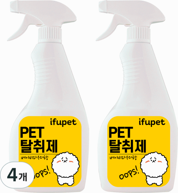 ifupet PET 寵物除臭劑 嬰兒爽身粉香, 725ml, 4個