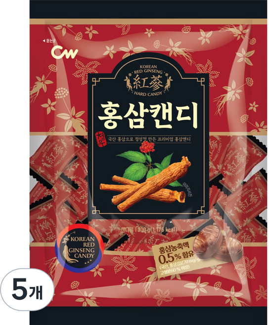CW 紅參糖, 5個, 300g