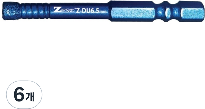 ZEST 多用途鑽石藍色熔接空心鑽頭 Z-DU6.5 6.5mm, 6個