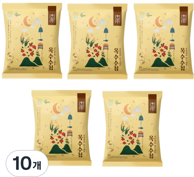 POONGSIMDANG 熱風烘烤酥脆無糖玉米片, 10個, 30g
