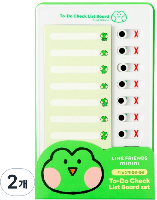 STUDIO EIGHT LINE FRIENDS minini lenini 待辦事項清單板, 2個, 混合色, 10張