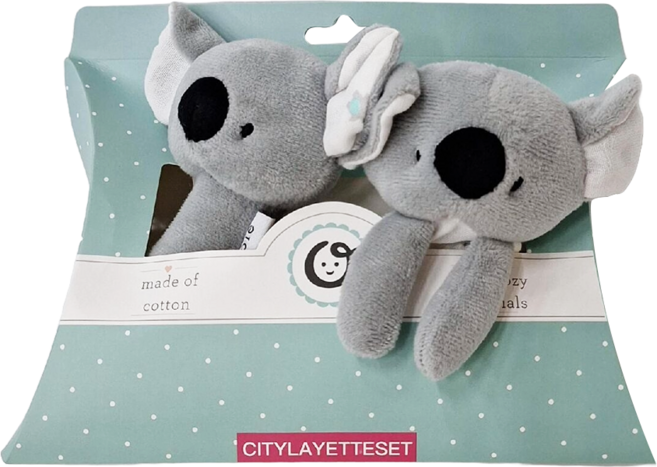 choopie CityCozy 玩偶安撫手搖鈴組, 無尾熊, 1組
