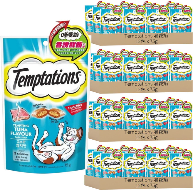 Temptations 喵愛餡 貓點心, 香誘鮮鮪口味, 75g, 48包