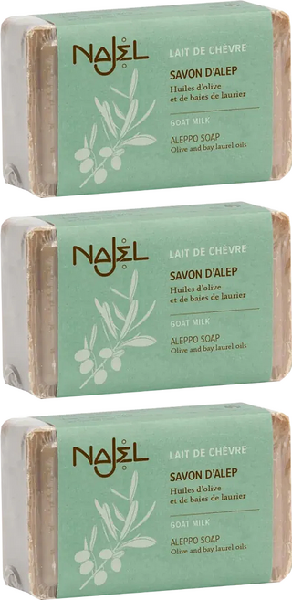 NJAEL 台灣公司貨 敘利亞山羊奶阿勒坡皂, 100g, 3個