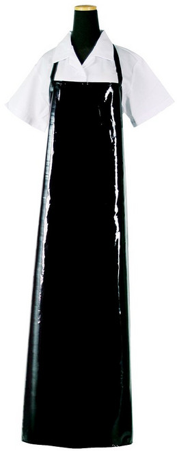 A&G 單面塗層亮光防水圍裙 大, 黑色, 1個