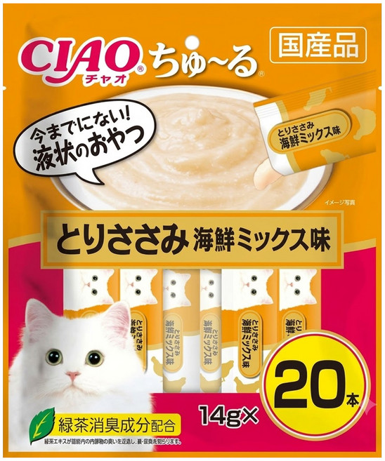 INABA CIAO 啾嚕 肉泥, 雞肉海鮮綜合, 280g, 1袋