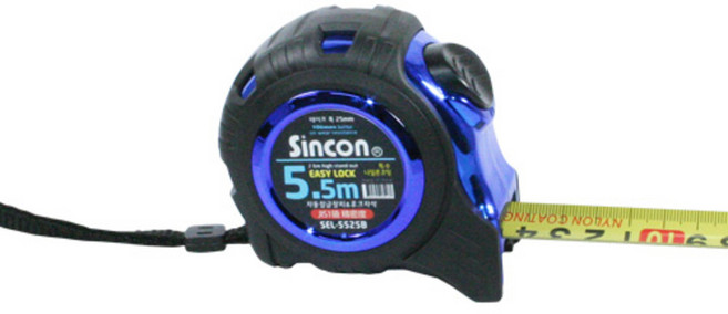 Sincon 捲尺 SEL-5525B 5.5m 藍色, 1個