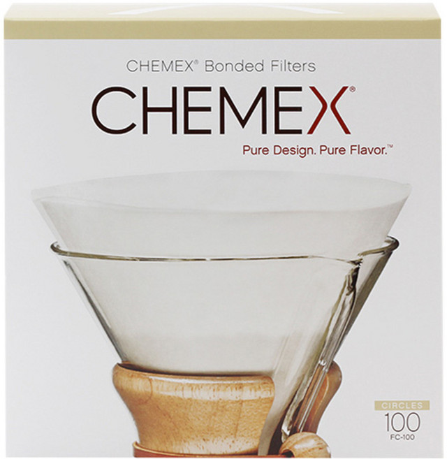 CHEMEX 咖啡濾紙 白色 圓形 FC-100, 100個, 1個