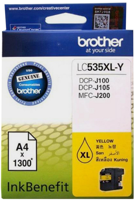 brother 兄弟牌 印表機墨水 LC535XL, 黃色, 1個