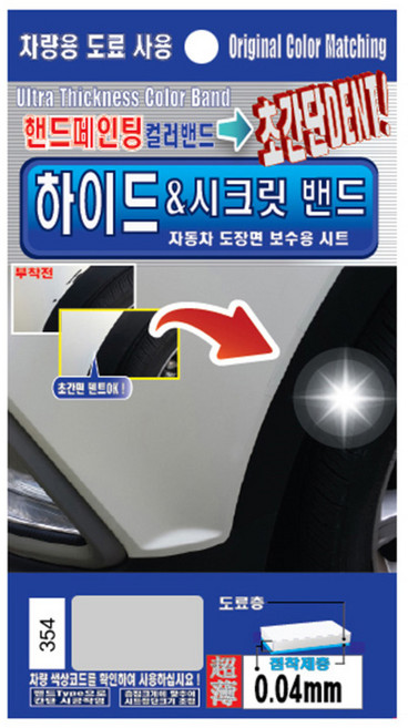 REX.D 進口車用 Hide&Secret Band 塗料 手繪 BMW/Mini, 354 鈦金屬銀, 1個