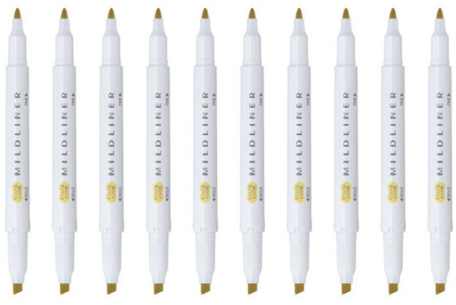 ZEBRA 斑馬牌 MILDLINER Softliner MGO, 金色, 10個