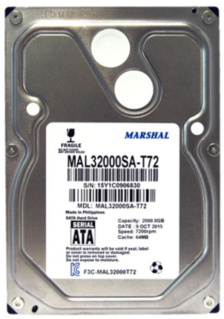 Marshall 2TB 桌上型HDD SATA3 7200 64MB, MAL32000SA-T72