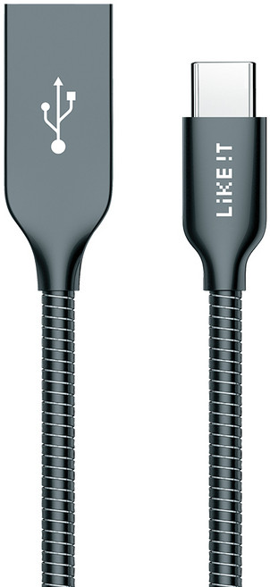 ELECOM Qualcomm 3.0高速充電 Type-C 金屬傳輸線 EK-AC01SG, 太空灰, 1個