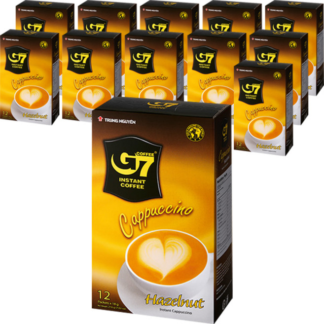 G7 卡布奇諾榛果三合一咖啡 出口專用, 18g, 12入, 12個