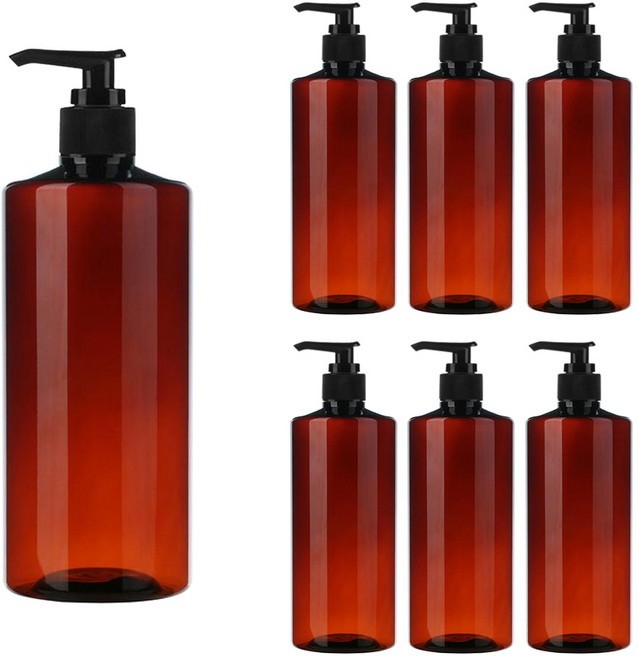 AC300 棕色透明按壓瓶, 300ml, 7個