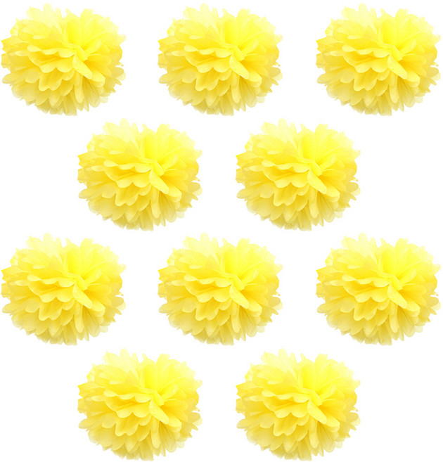 PARTY 09 花朵吊飾 10入, 黃色