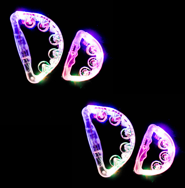 PARTYSHOW KTV LED 鈴鼓 15cm x 2p + 22cm x 2p, 隨機出貨, 1套