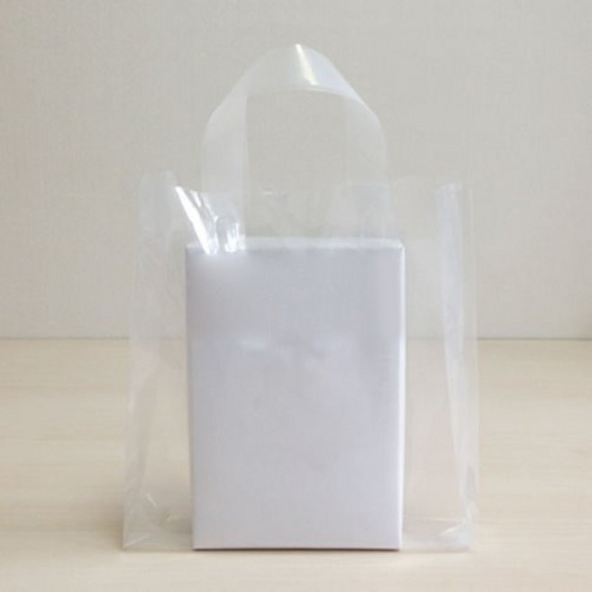 手提塑膠購物袋 (中), 100個, 透明