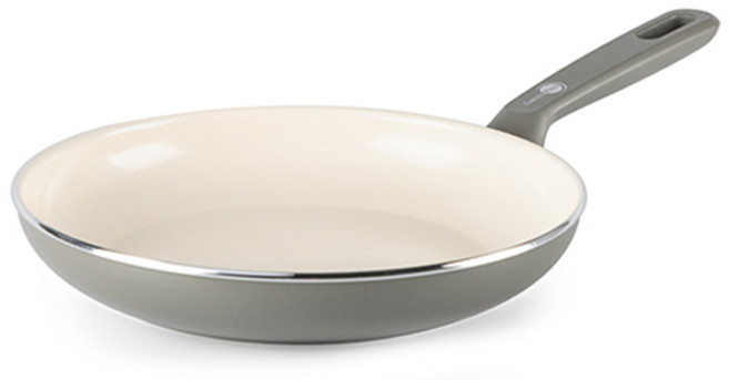 GREEN PAN 電磁爐適用Memphis系列陶瓷塗層單柄平底鍋 石英灰, 24cm, 1個