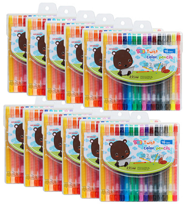 ARTMORE 旋轉式彩色蠟筆 12入, 16色, 12個