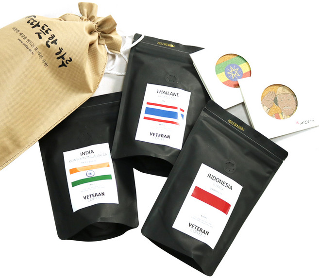 KAGNEW 咖啡豆 F款 240g 3包+圖案杯墊, 無研磨咖啡豆, 720g, 1組
