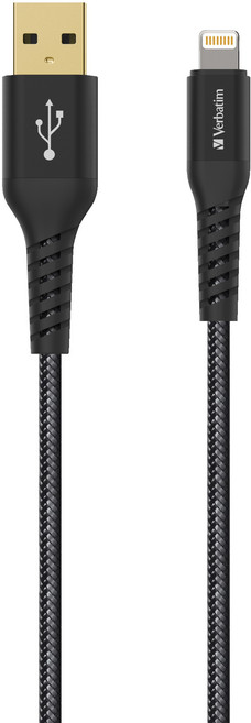 Verbatim 威寶 Lightning 8-pin to USB A 充電線 200cm, 黑色, 1個