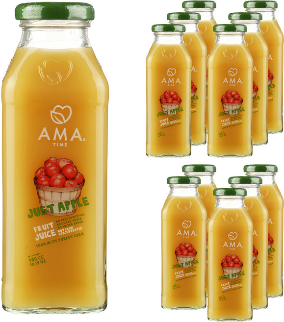 AMA TIME 蘋果汁, 300ml, 12個